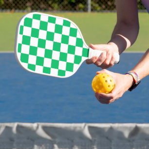 Classic green chequered pickleball paddle