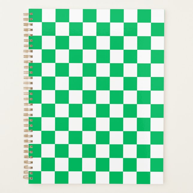 Classic green chequered  planner (Front)