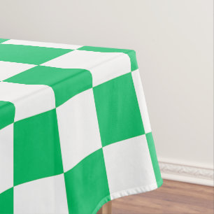 Classic green chequered  tablecloth