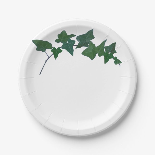 Classic Green English Ivy   Paper Plate (Front)