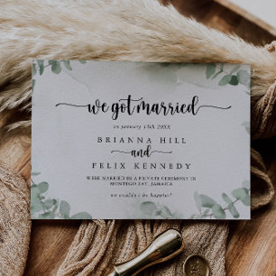 Classic Green Eucalyptus Elopement Faire-part