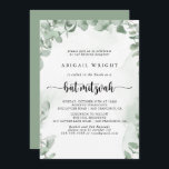 Classic Green Eucalyptus Foliage Bat Mitzvah Invitation<br><div class="desc">This classic green eucalyptus foliage bat mitzvah invitation is perfect for a rustic bat mitzvah. The design features beautiful watercolor green eucalyptus leaves.</div>