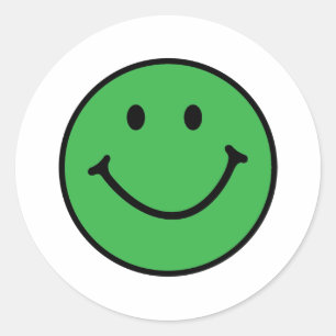classic green face classic round sticker