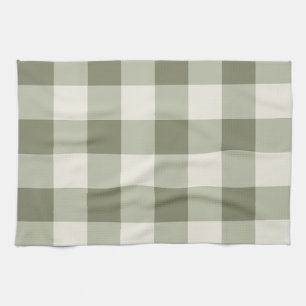 Classic Green Farmhouse Gingham Style Kitchen Towel