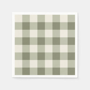 Classic Green Farmhouse Gingham Style Napkins