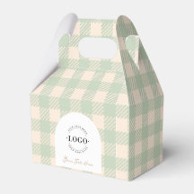 Classic green gingham preppy wedding favour boxes