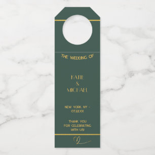 Classic Green & Gold Bottle Hanger Tags - Luxury D