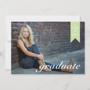Classic Green Graduation Announcement - Invite