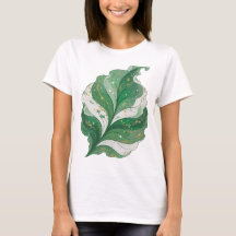Classic Green GREEN LEAF WITH STARS AND GLITTER