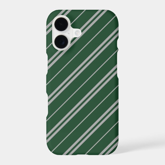 Classic Green Grey School Stripes Pattern (Back)