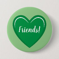 Classic Green Heart Design with Friends Text