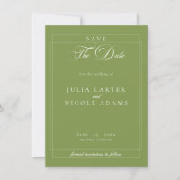 Classic Green Ivory Calligraphy Photo Wedding