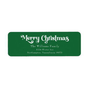 Classic Green Joyeux Noël Adresse de retour