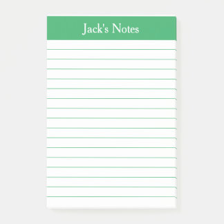 Classic Green Lined Personalized Post-it Notes