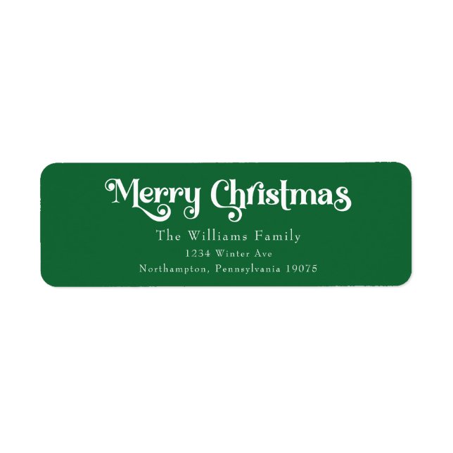 Classic Green Merry Christmas Return Address (Front)