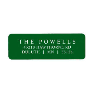 Classic Green Minimalist Return Address 