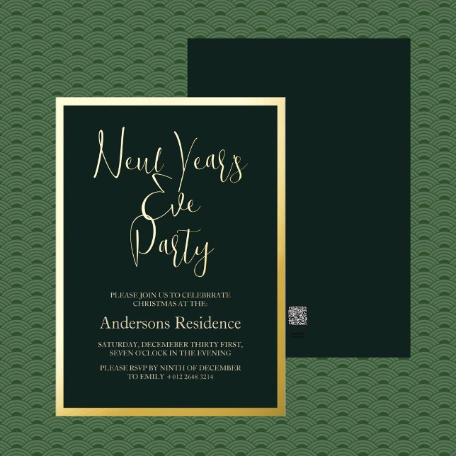 Classic Green New Year's Eve Party Invitation (Creator Uploaded)
