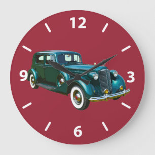 Classic Green Packard Luxury Car Large Clock