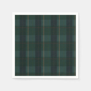 Classic Green Plaid Bear Baby Shower Napkin