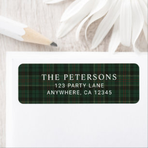 Classic Green Plaid Christmas Return Address