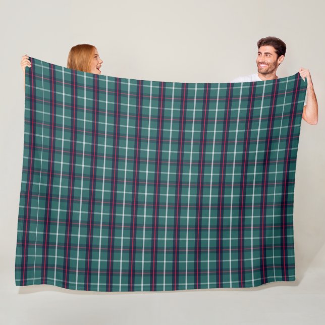  Classic Green Plaid Fleece Blanket  (In Situ)