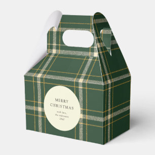 Classic Green Plaid Holiday Cookie Favor Box