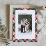 Classic Green Plaid Pattern Merry Christmas Photo Holiday Card<br><div class="desc">Send Christmas greetings with this classic plaid Merry Christmas photo flat card. It features a classic green,  white and red plaid pattern. Personalize by adding a photo,  name,  holiday greeting,  year and message. This green plaid Christmas card is available in other colours.</div>