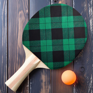 Classic Green Plaid Ping Pong Paddle