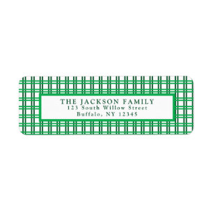 Classic Green Plaid Return Address Label