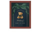 Classic Green Plaid Teddy Bear Baby Shower Welcome