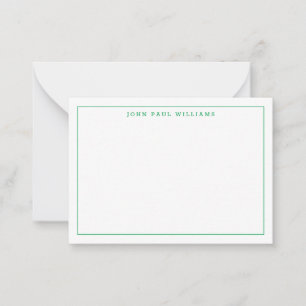 Classic Green Professional Simple Thin Border Card