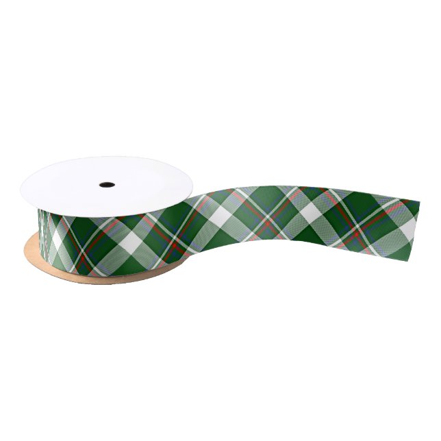 Classic Green Red Blue White Plaid Pattern Satin Ribbon (Spool)