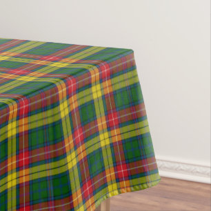 Classic Green Red Yellow  Plaid  Tablecloth