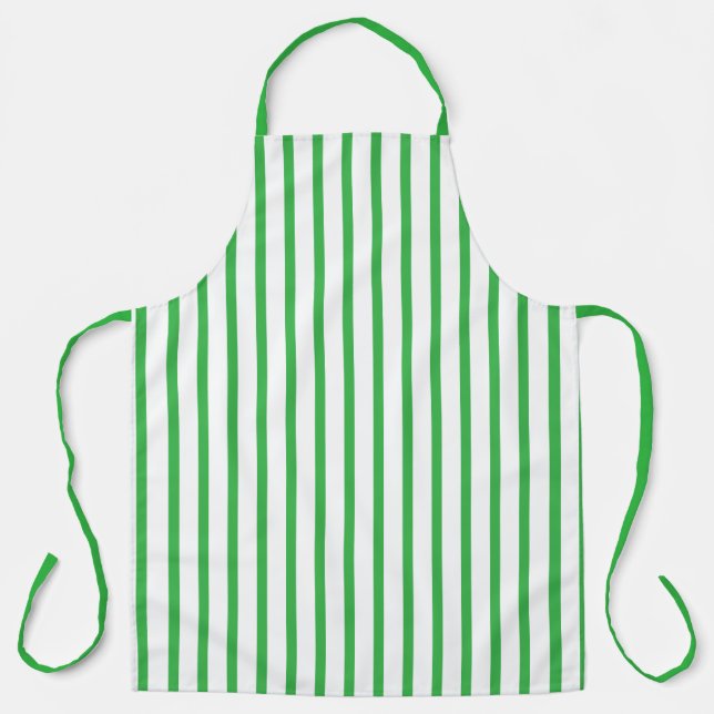 Classic Green Stripe Apron (Front)