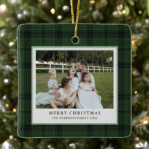 Classic Green Tartan Plaid Family Photo Christmas