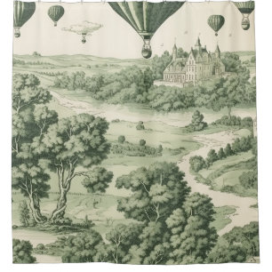 Classic Green Toile de Jouy French Countryside
