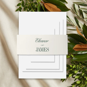 Classic Green Traditional Wedding Invitation Belly Band
