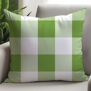Classic Green White Buffalo Check Throw Pillow