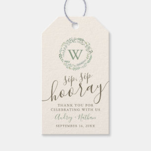 Classic Greener Wreath Sip Sip Hooray Favour Gift Tags