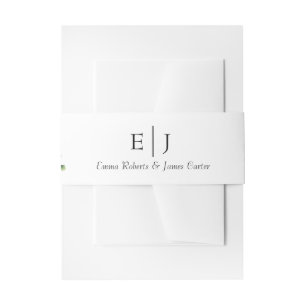 Classic Greenery Monogram Invitation Belly Band