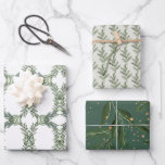 Classic Greens Pine Wreath Christmas Holiday Wrapping Paper Sheet<br><div class="desc">🎁 Wrapping Paper Sheets: Elevate your gift-giving with my wrapping paper sheets. Each sheet is a canvas of holiday art, ensuring your presents are as captivating on the outside as they are on the inside. _____________________________ ***this design is part of a christmas holiday collection*** Step into a world of timeless...</div>