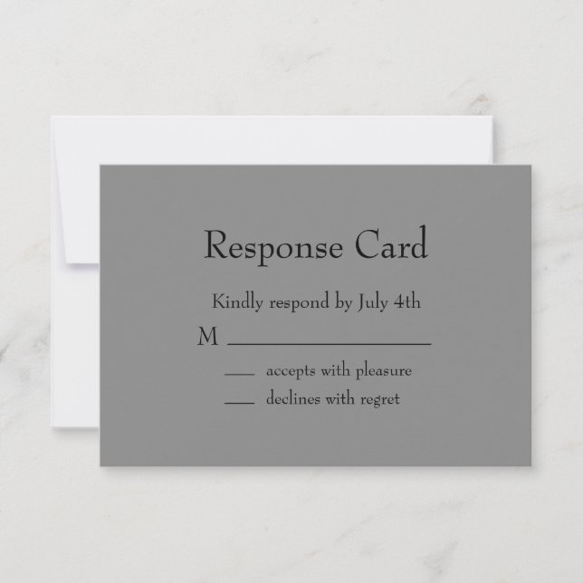 Classic Grey Bar Mitzvah RSVP (Front)