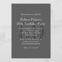 Classic Grey Birthday Invitation