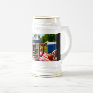 Classic Grey/Blue Stein 22oz German Beer Mug