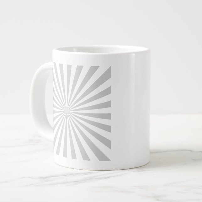 Classic Grey Burst Spinning Wheel Customize This! Large Coffee Mug (Front Left)