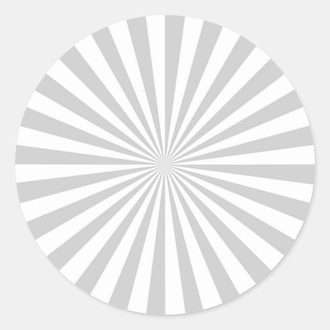Classic Grey Burst Spinning Wheel Customize This! Round Sticker (Front)