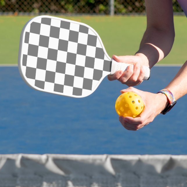 Classic Grey chequerboard  Pickleball Paddle (Insitu)