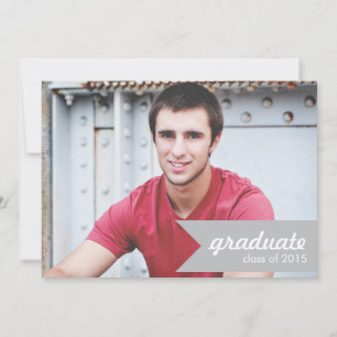 Classic Grey Graduation Announcement - Invite