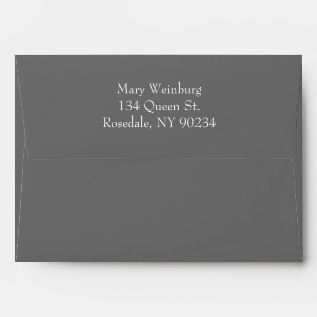 Classic Grey Invitation Envelope. Envelopes (Back (Top Flap))
