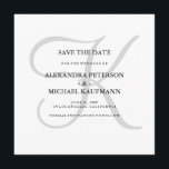 Classic Grey Monogram Save the Date<br><div class="desc">These elegant wedding save the date invitations show off your monogram in large,  stylish text in soft grey on a white background. A simple,  classy look for your modern wedding.</div>